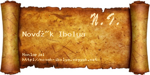 Novák Ibolya névjegykártya
