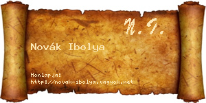 Novák Ibolya névjegykártya